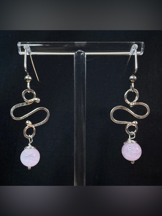 Jewelry - Sterling Silver Kunzite Artisan Hand Crafted Dangle Earrings